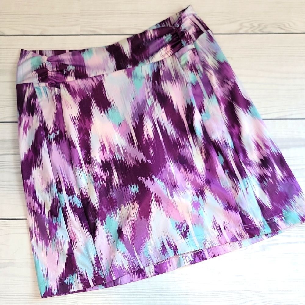 Antigua Purple and Blue Patterned Athletic Skort Womens Size S